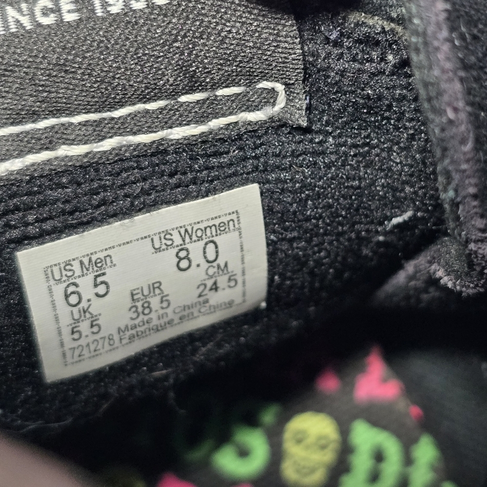 Vans Unisex Sk8-Hi Dia De Los Muertos Day of the Dead Glow in the Dark, - Picture 13 of 16